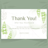 Plantable Designer Green Leaves Thank You Cards